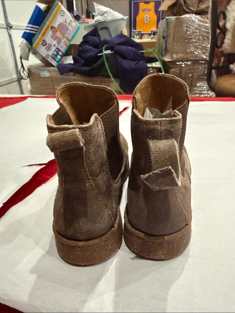 Born Women's Taupe Suede Chelsea Ankle Booties - Picture 3 of 5